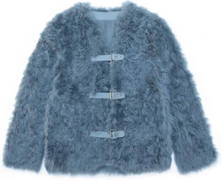 Just Things we Like AOI Tigrado Lambskin Shearling Jacket Blauw Dames
