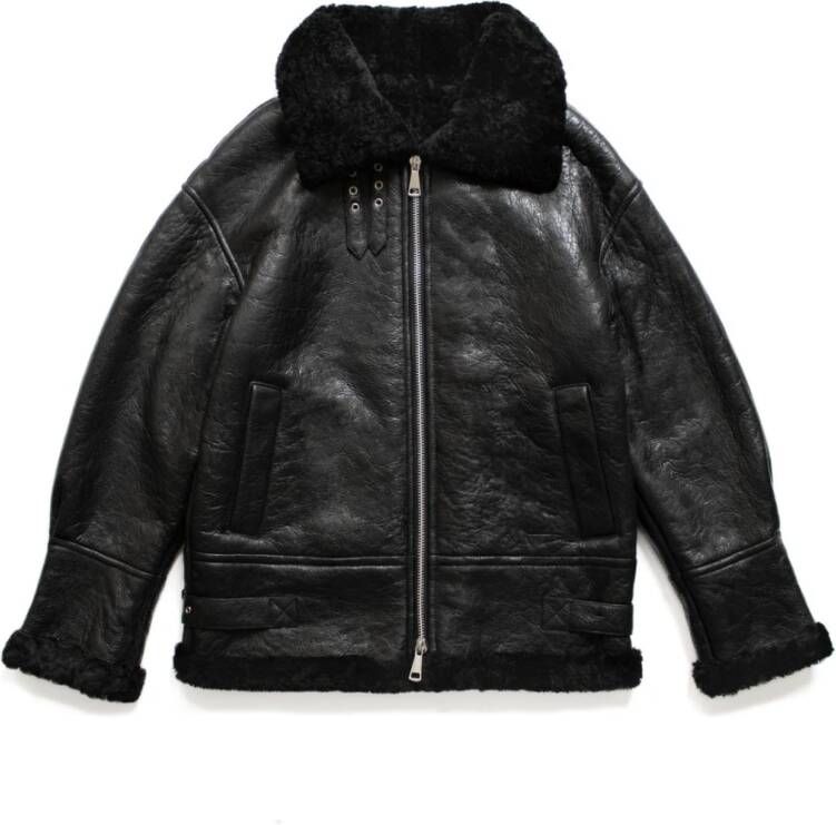 Just Things we Like SUI Merino Lambskin Shearling Jacket_Black Zwart Dames