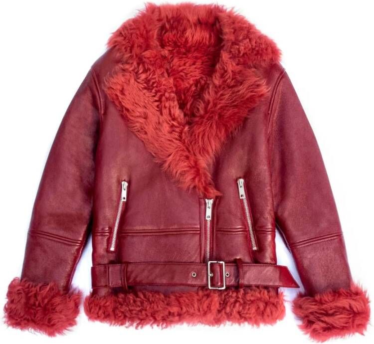 Just Things we Like UME Tigrado Lambskin Shearling Jacket Rood Dames