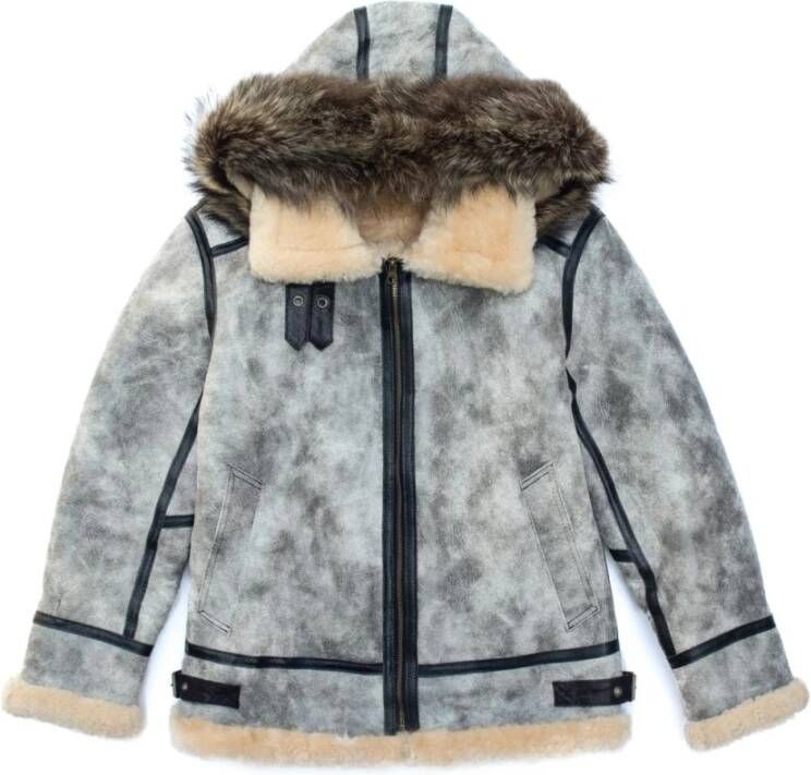 Just Things we Like YUA Lambskin Shearling Jacket Grijs Dames