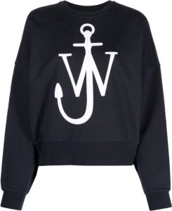 JW Anderson Blauwe katoenen sweatshirt met JW-initialen ankerlogo Blauw Dames
