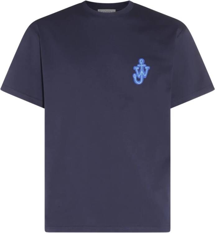 JW Anderson Marineblauw Anker Logo T-shirt voor Heren Blauw Heren