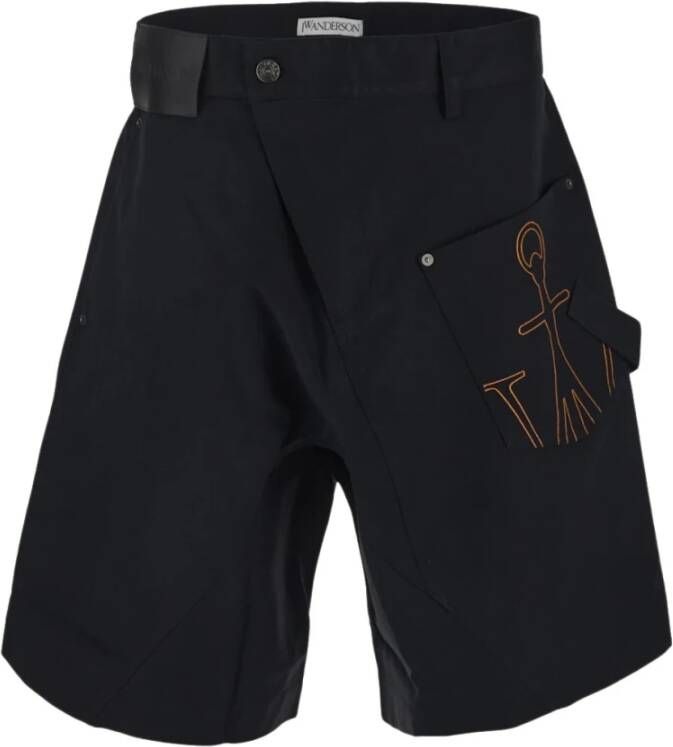 JW Anderson Casual Twisted Chino Shorts Blauw Heren