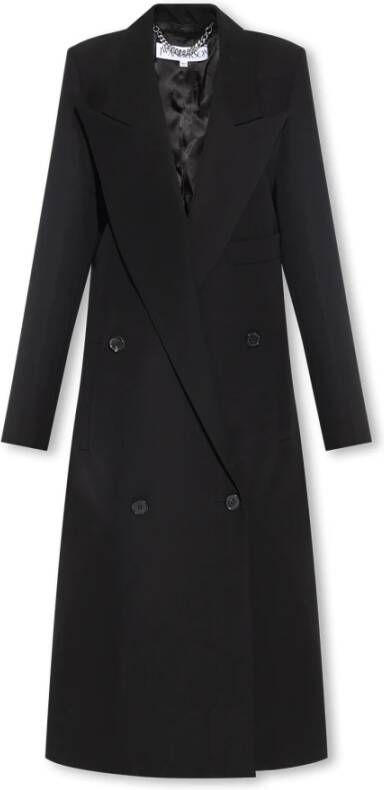 JW Anderson Zwarte Wollen Double-Breasted Jas Black Dames