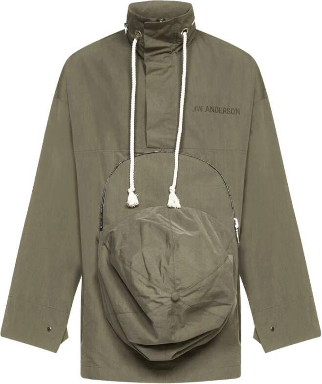 JW Anderson Comfortabele hoodie met oversized capuchonzak Groen Dames