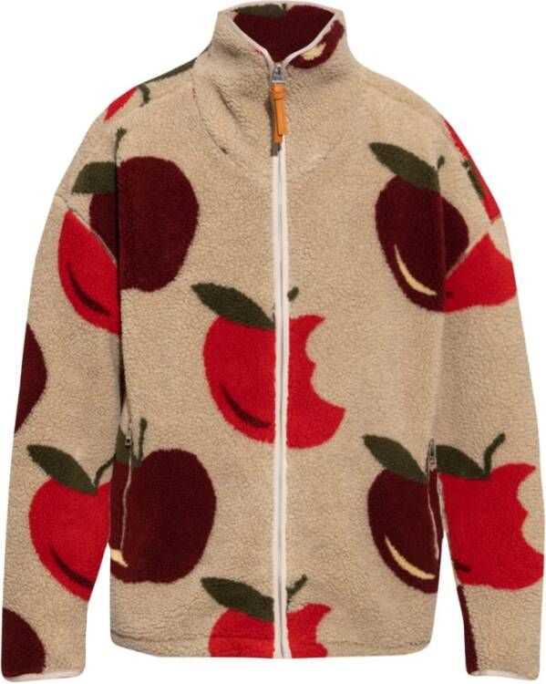 JW Anderson Fleece jacket with fruit motif Beige Heren