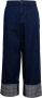 JW Anderson Indigo Blauwe Grid-Print Wide-Leg Jeans Blauw Heren - Thumbnail 1