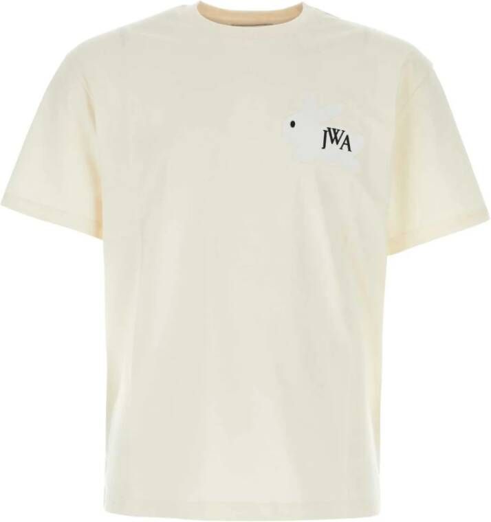 JW Anderson Ivoor Katoenen T-Shirt Premium Comfort en Stijl White Heren