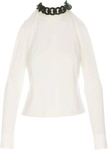 JW Anderson Ivoor stretch viscose blend top Wit Dames