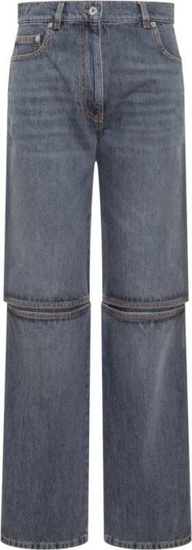 JW Anderson Bootcut Jeans met Uitgesneden Knieën Gray Dames