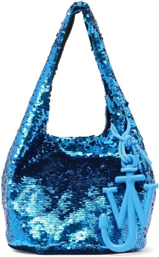 JW Anderson Paillet Mini Tas met Dubbele Schouderband Blue Dames
