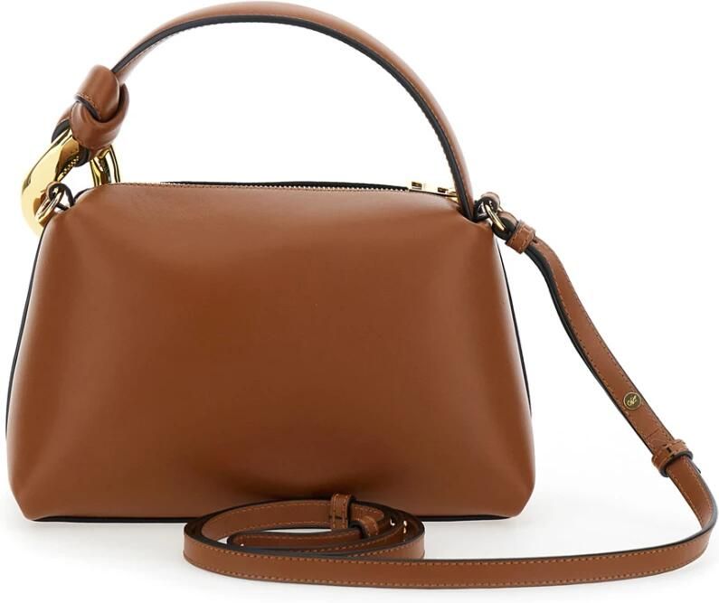 JW Anderson Bruine leren handtas met metalen knoop Brown Dames - Foto 7