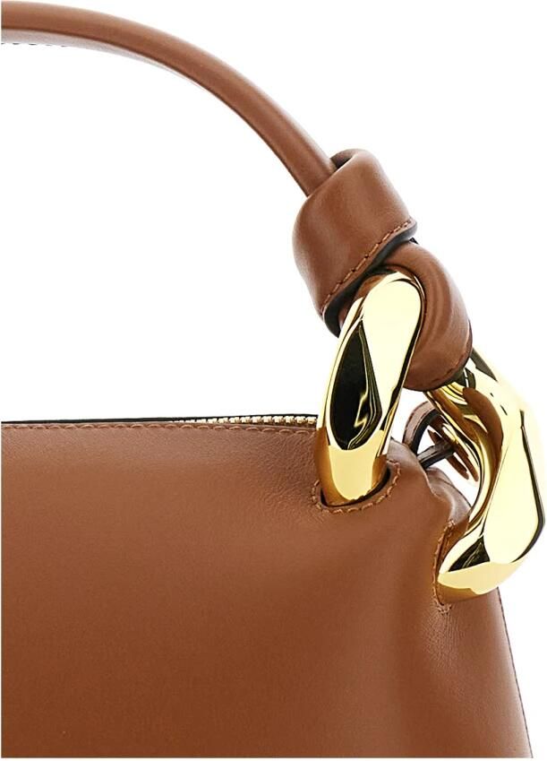 JW Anderson Bruine leren handtas met metalen knoop Brown Dames - Foto 9