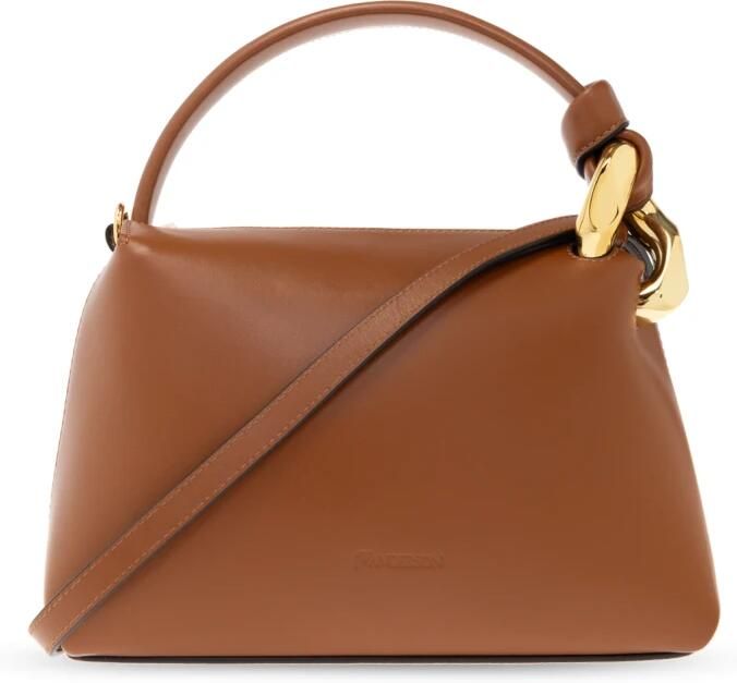 JW Anderson Bruine leren handtas met metalen knoop Brown Dames