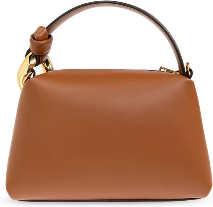 JW Anderson Bruine leren handtas met metalen knoop Brown Dames - Foto 8