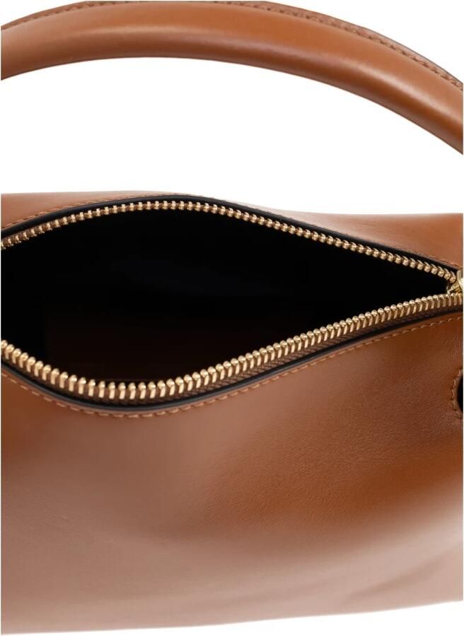 JW Anderson Bruine leren handtas met metalen knoop Brown Dames - Foto 3