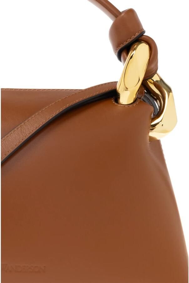JW Anderson Bruine leren handtas met metalen knoop Brown Dames - Foto 5