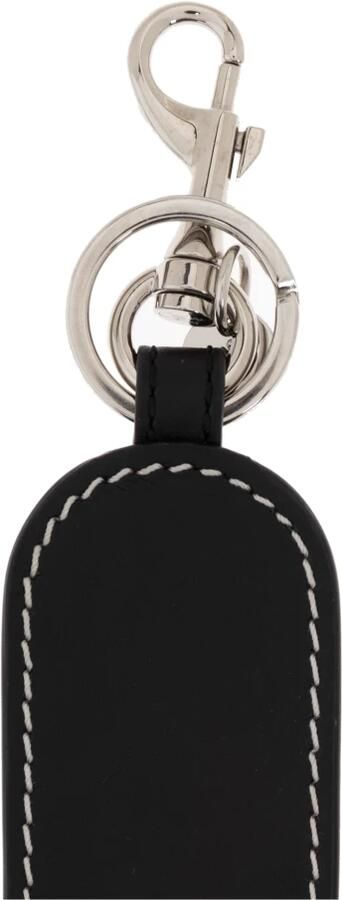 JW Anderson Zwarte Leren Sleutelhanger met Ingelegd Logo Black Heren - Foto 5