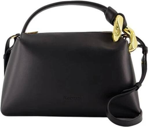 JW Anderson Zwarte Leren Crossbody Tas met Gewatteerd Lamsvacht Black Dames - Foto 3