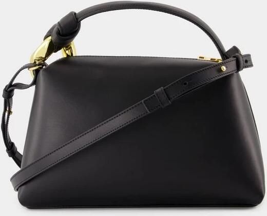 JW Anderson Zwarte Leren Crossbody Tas met Gewatteerd Lamsvacht Black Dames - Foto 4