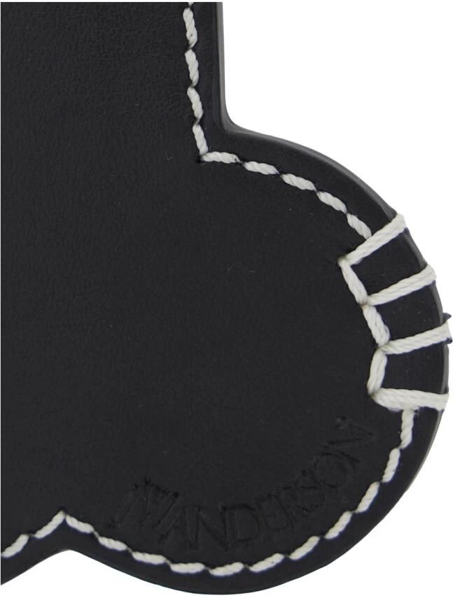 JW Anderson Zwarte Leren Sleutelhanger met Ingelegd Logo Black Heren - Foto 2