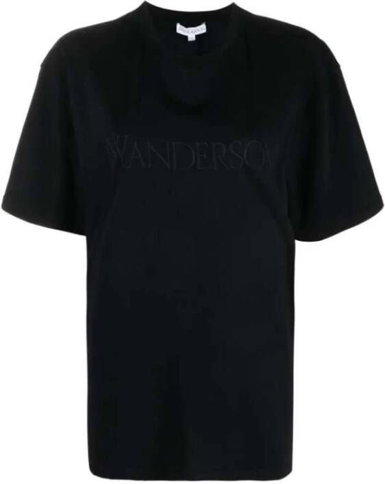 JW Anderson Katoenen T-shirt met geborduurd logo Black Dames