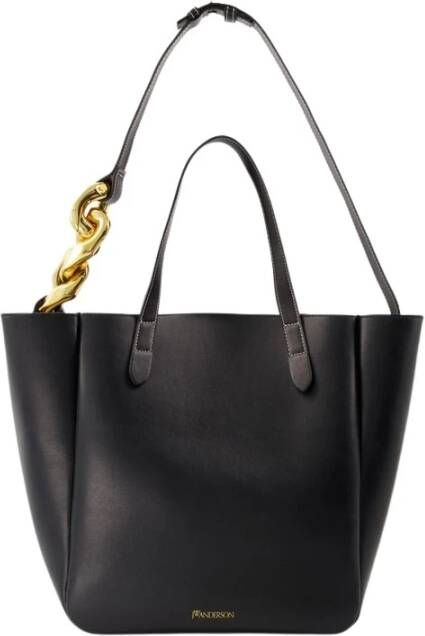 JW Anderson Kleine kettingriemtas tas in zwart leer Zwart Dames
