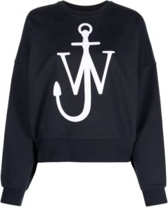 JW Anderson Logo-Print Sweatshirt in Marineblauw Zwart Dames
