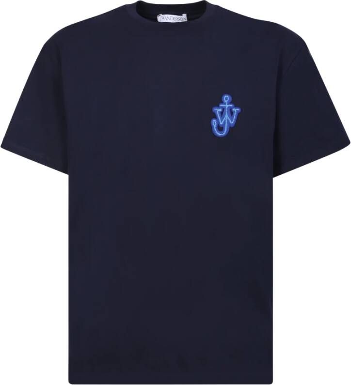 JW Anderson Marineblauw Anker Logo T-shirt voor Heren Blauw Heren