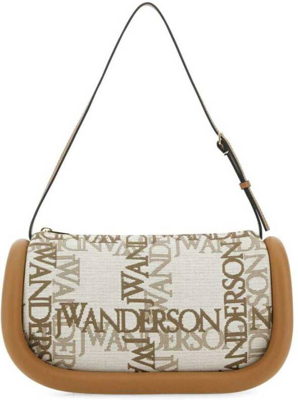JW Anderson Geborduurd canvas bumper schoudertas Beige Dames
