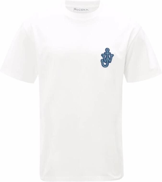 JW Anderson Stijlvol Wit Katoenen T-shirt met JW-Initialen Logo Wit Heren
