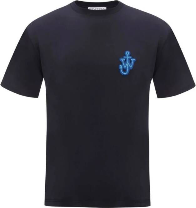 JW Anderson Marineblauw Anker Logo T-shirt voor Heren Blauw Heren
