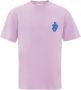 JW Anderson Lila Paarse Katoenen T-shirt met Logo Patch Roze Heren - Thumbnail 1
