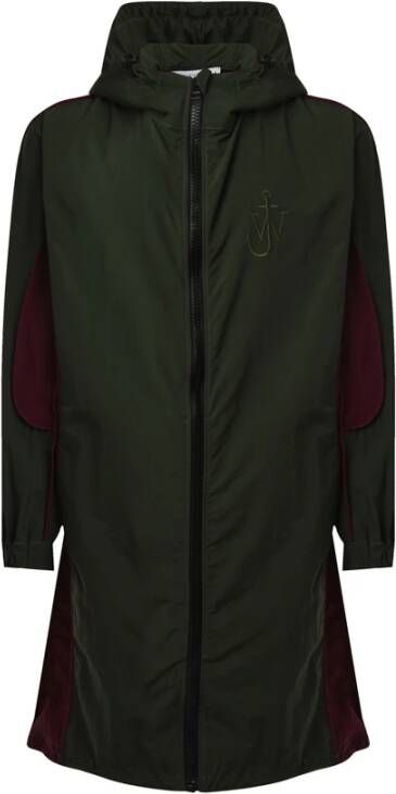 JW Anderson Waterdichte jas met geborduurd logo Groen Heren