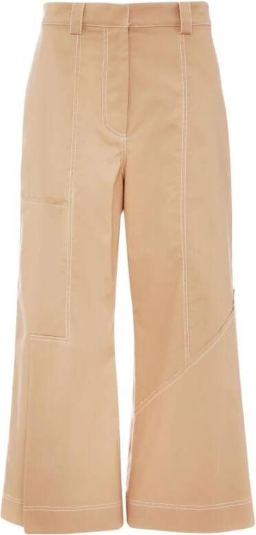JW Anderson Wide Trousers Beige Dames