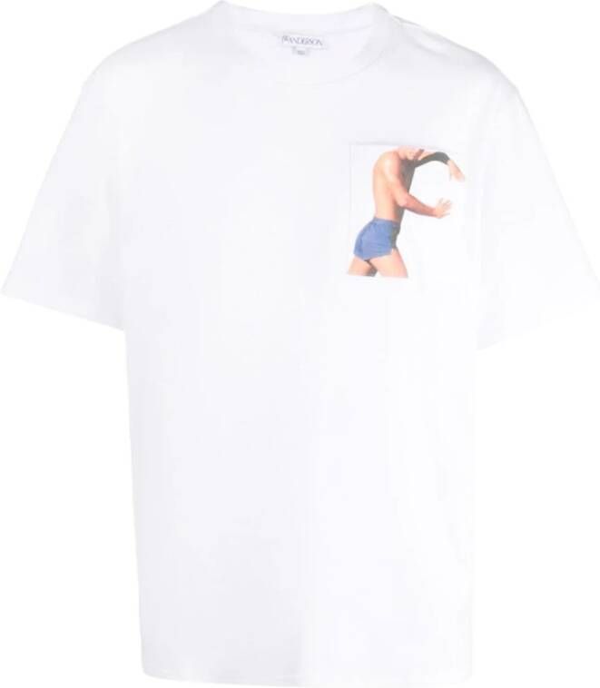 JW Anderson Stijlvolle Witte T-shirts en Polos White Heren