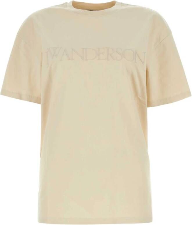JW Anderson Zandkleurig Katoenen T-Shirt Klassieke Stijl Beige Dames