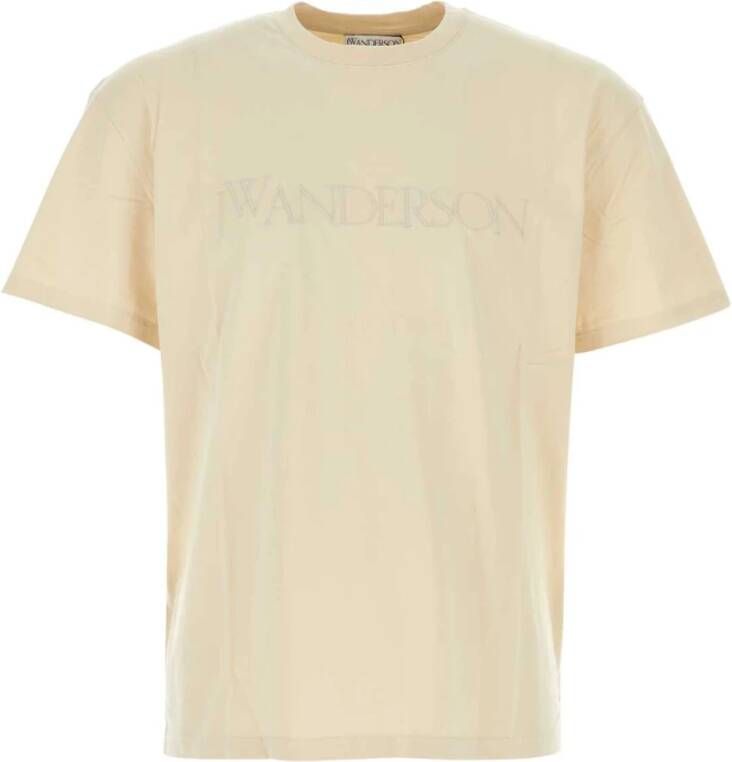 JW Anderson Zandkleurig Katoenen T-Shirt Klassieke Stijl Beige Heren