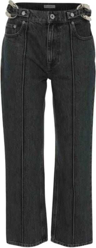 JW Anderson Zwarte Cropped Jeans met Kettingdetail Zwart Dames