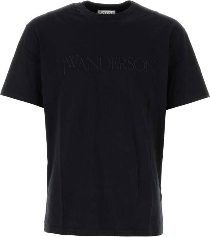 JW Anderson Zwarte katoenen T-shirt Zwart Heren