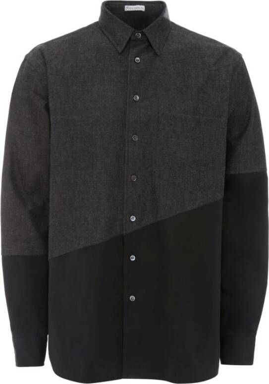 JW Anderson Zwarte tweedelige overhemd met lange mouwen Zwart Heren