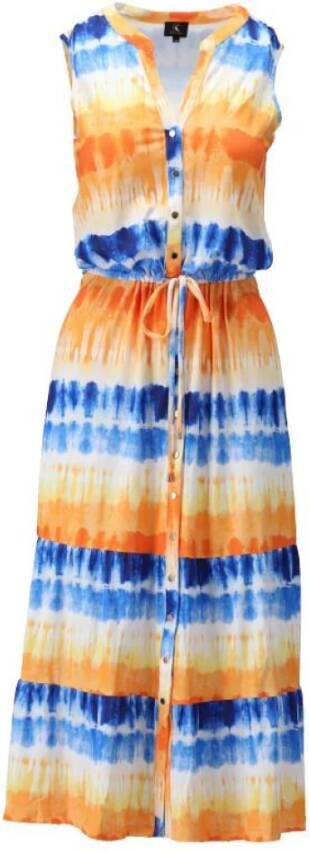 K-Design Dagelijkse Midi Jurk Blauw Dames