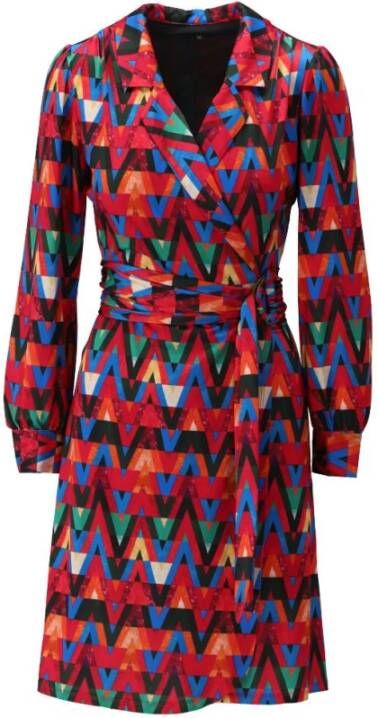 K-Design Flatterende Wrap Jurk voor de Moderne Vrouw Roze Dames