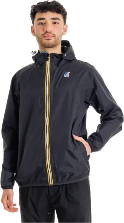 K-way Stijlvolle Zip-through Sweatshirt met Verstelbare Capuchon Black Heren