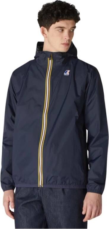 K-way Waterdichte Ripstop Winddichte Ademende Jas Blauw Blue Heren