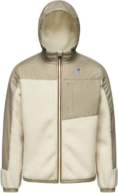 K-way Beige Sherpa en Nylon Jas Beige Heren