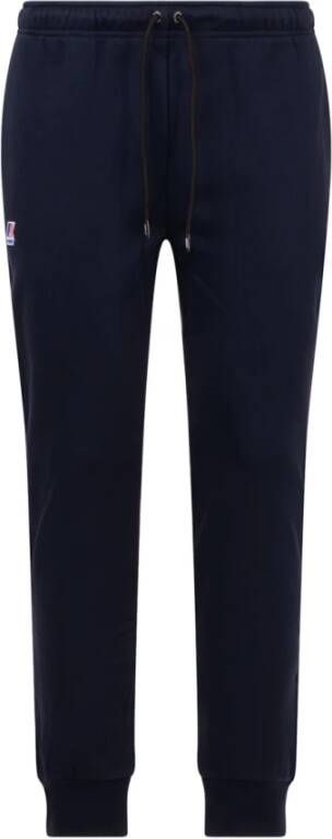 K-way Blauwe Heren Sportieve Sweatpants met Elastische Taille Blue Heren