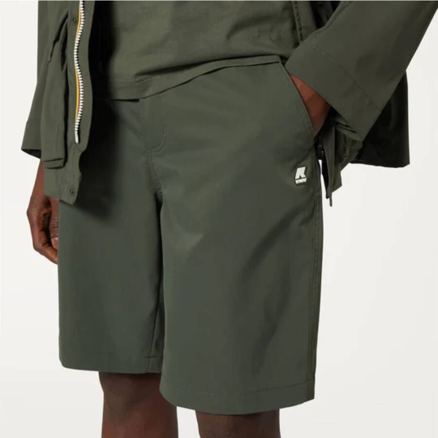 K-way Cargo Twill Groen Zwartachtige Shorts voor Heren Green Heren