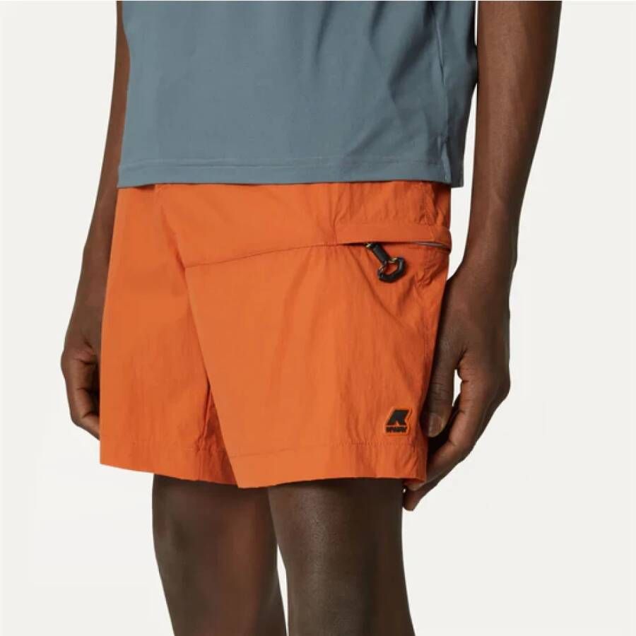 K-way Stijlvolle Nylon Polo Shorts voor Heren Orange Heren