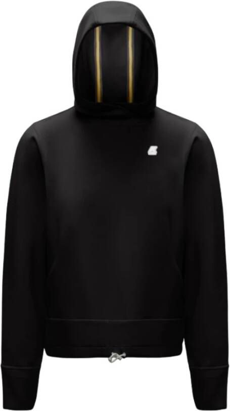K-way Comfortabele hoodie met verstelbare capuchon en geribbelde boorden Black Dames